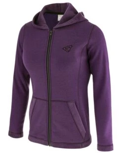 Warmer Zippersweater Mit Kapuze Damen Violett