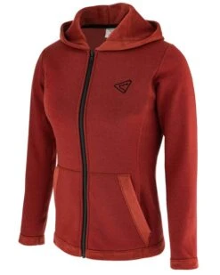 Warmer Zippersweater Mit Kapuze Damen Terracotta