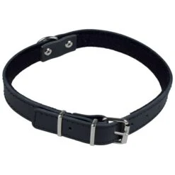 Lederhalsband Schwarz