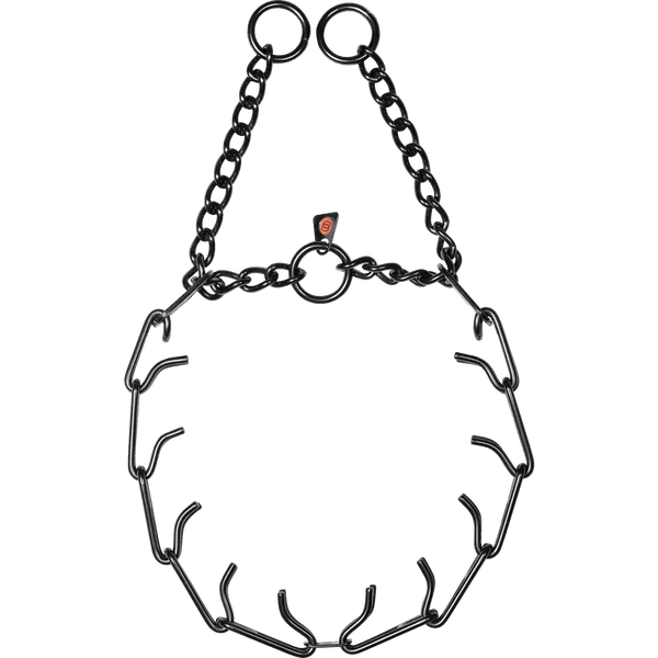 ULTRA-PLUS Easy On Dressurhalskette Mit Centerplatte Und Durchzugskette - Edelstahl Rostfrei Schwarz, 2,25 Mm, 44 Cm 1 ULTRA-PLUS Easy On Dressurhalskette Mit Centerplatte Und Durchzugskette - Edelstahl Rostfrei Schwarz, 2,25 Mm, 44 Cm