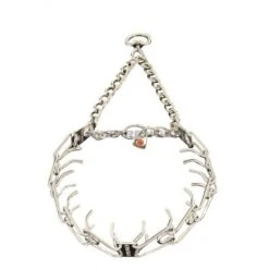 ULTRA-PLUS Dressurhalskette Mit Centerplatte Und Durchzugskette - Edelstahl Rostfrei, 2,25 Mm, 41 Cm