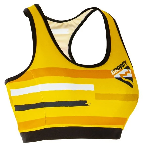 Damen Sport Bra Gappay Schwarz Gold 1 Damen Sport Bra Gappay Schwarz Gold