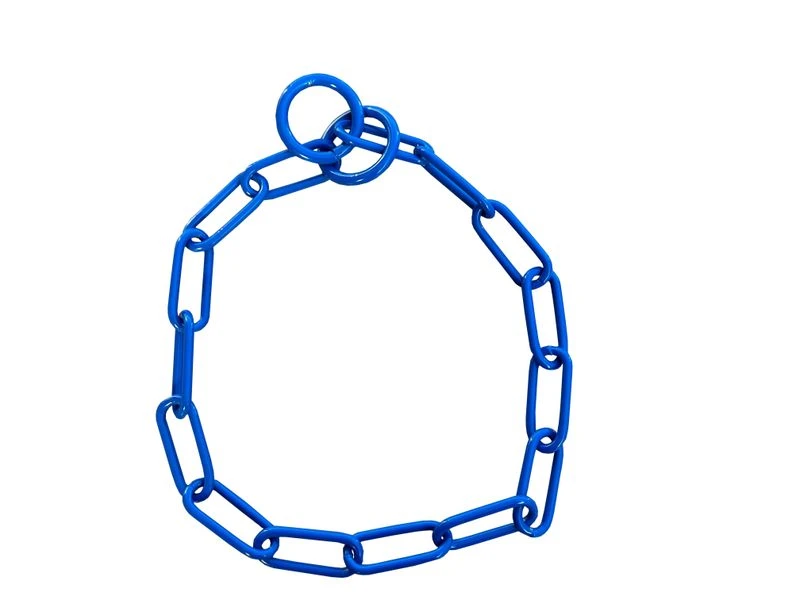 Gliederhalsband K9 Blue Mit Zwei Ringen 1 Gliederhalsband K9 Blue Mit Zwei Ringen