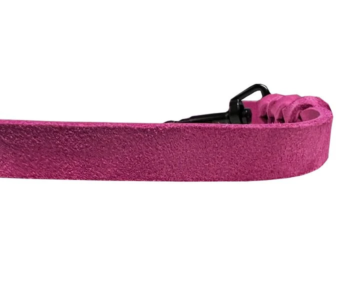 Deutsche Fettlederleine 16 Mm Pink Mit Schwarzem Edelstahlkarabiner 3 Deutsche Fettlederleine 16 Mm Pink Mit Schwarzem Edelstahlkarabiner – Bild 3