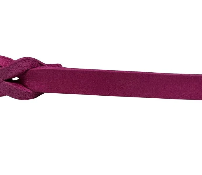 Deutsche Fettlederleine 12 Mm Pink Mit Schwarzem Edelstahlkarabiner 2 Deutsche Fettlederleine 12 Mm Pink Mit Schwarzem Edelstahlkarabiner – Bild 2