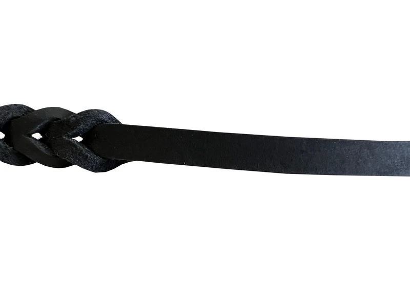Deutsche Fettlederleine 12 Mm Schwarz Mit Messingkarabiner 3 Deutsche Fettlederleine 12 Mm Schwarz Mit Messingkarabiner – Bild 3