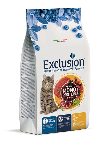 Exclusion Mediterraneo Noble Grain Adult Cat Rind 1 Exclusion Mediterraneo Noble Grain Adult Cat Rind